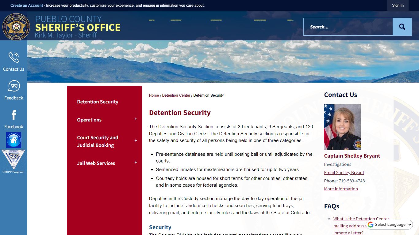 Detention Security | Pueblo County Sheriff, CO